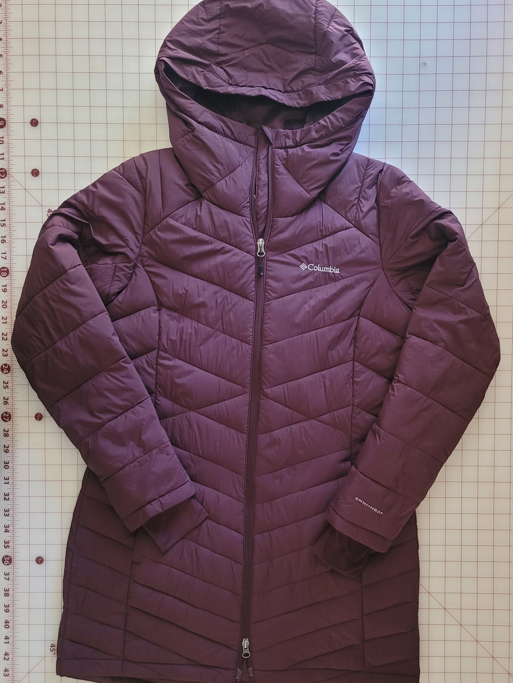 Columbia Women's Plum Long Hooded Quilted Puffer Coat